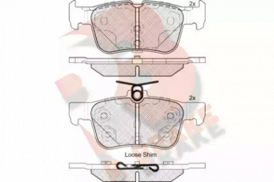 R BRAKE rb2198 -  Комплект тормозных колодок, дисковый тормоз